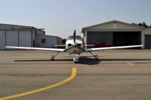 ultralight airplane and hangar