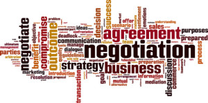 Negotiation word cloud concept. Vector illustration